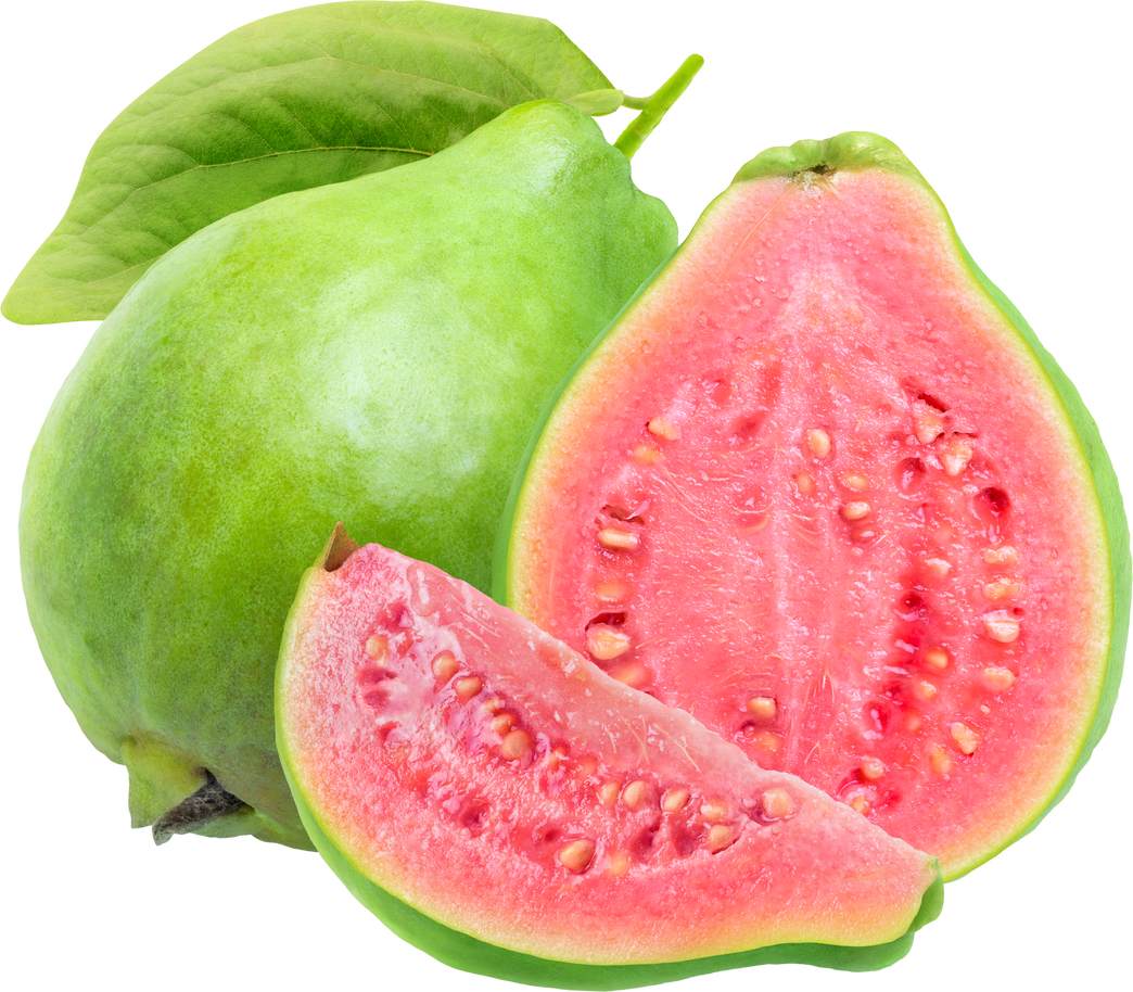 Sliced Pink Guava Fruits Isolated